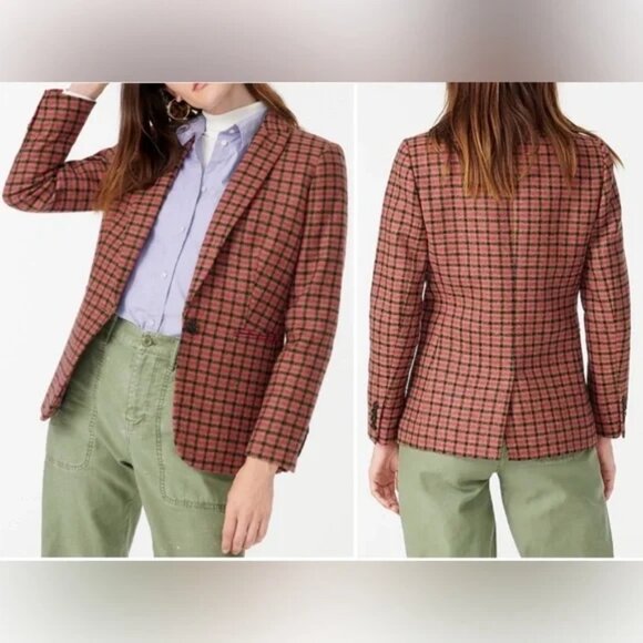 J.Crew Moon Wool Plaid Parke Blazer Size 00 - Picture 12 of 13